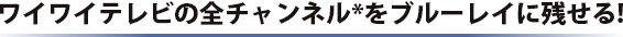 ワイワイテレビの全チャンネルをブルーレイに残せる!