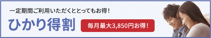 毎月最大3300円お得！ひかり得割